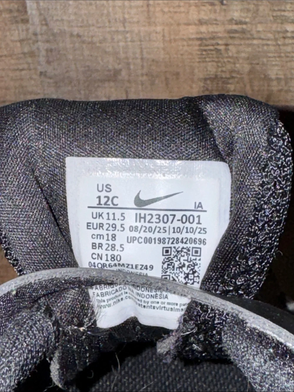 Nike Kids Black and Gold Basketball Sneakers with Strap-size 12